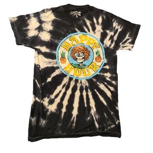 Happy Hour Tie-die T-shirt Black & White
